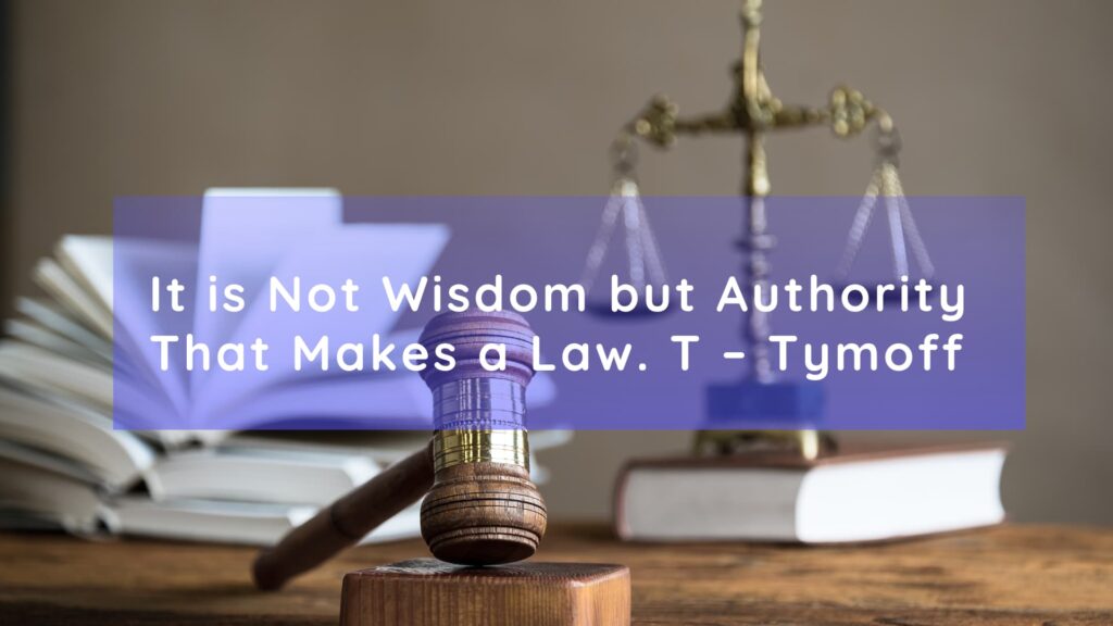 Beyond Wisdom: Exploring Lawmaking with it is not wisdom but authority that makes a law. t - tymoff