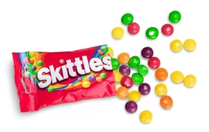 The new packaging for Skittles